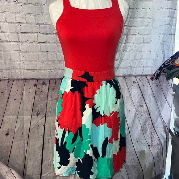 Kaari Blue | Dresses | Kaari Blue Small Dress With Pockets Floral And Red |  Poshmark